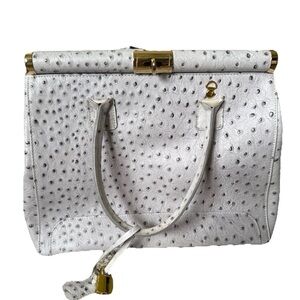 Giada Pelle Handbag Real Ostrich. Lock And Key. Brand New